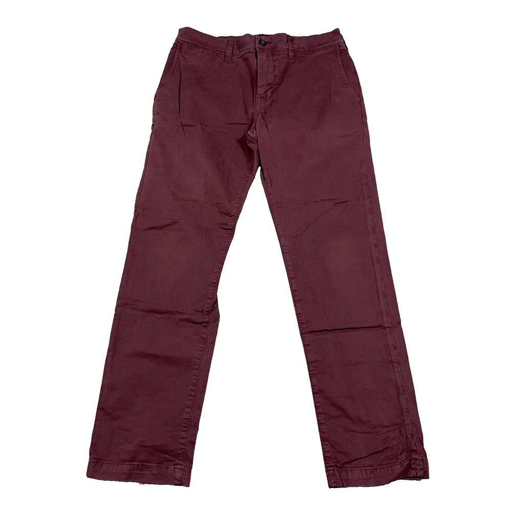 American Eagle Pants Men 31x30 Maroon Khaki Chino Slim Fit Twill Dress‎ Slacks